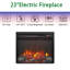 Modern Electric Fireplace Insert, 23" Ultra Slim - Realistic Flame With Logs, Remote & Timer, Overheat Protection