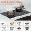 Plaque de cuisson électrique à 4 brûleurs de 220 po à 240 V à 4 brûleurs Davivy avec minuterie à contrôle tactile et verrouillage pour enfants et protection contre la surchauffe incluse 9 niveaux de puissance pour la cuisson à la vapeur
