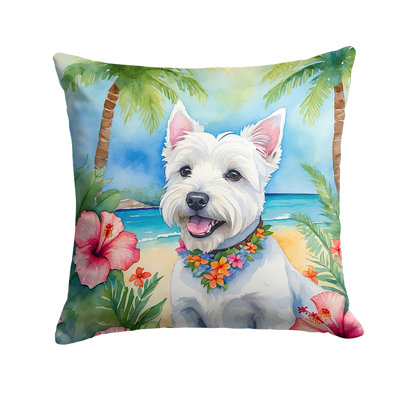 Westie Luau Throw Pillow