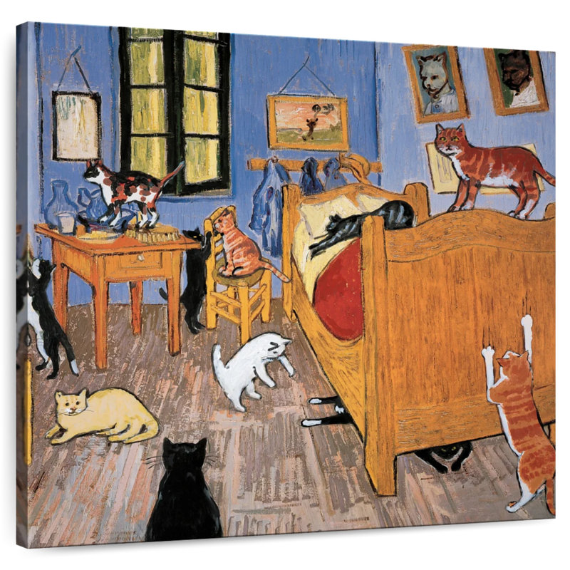 Brampt Van Gogh Arles Cat, 10" H x 10" W
