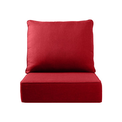 Coussins d'extérieur pour meubles de patio, ensemble de coussins de siège d'extérieur 24 x 24 x 6 pouces, coussins de chaise d'extérieur imperméables et résistants à la décoloration, coussin de chaise de patio profond avec housse amovible