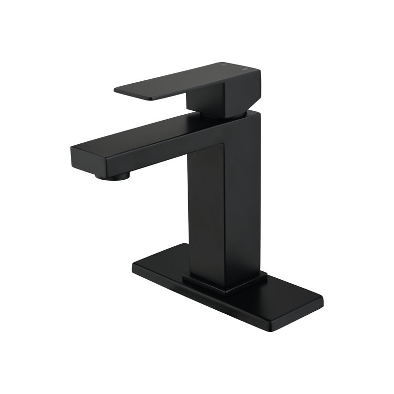 Robinet de meuble-lavabo noir mat avec bec cascade, robinet d'évier à poignée simple, acier inoxydable fabriqué pour la durabilité, corrosion protégée et empreintes digitales, bec à débit d'eau équilibré