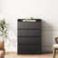Buffet noir pour rangement de salon - 4 tiroirs, armoire 25,6 po x 15,86 po x 38,77 po, pouces