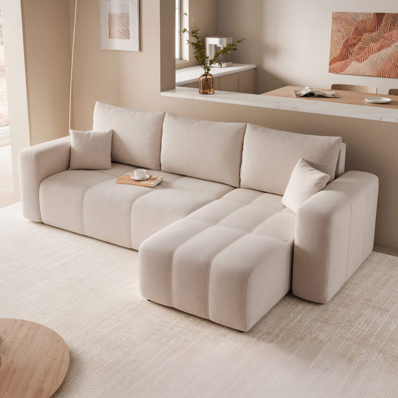 4 Seater Sofa Bed, Beige