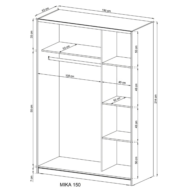 Elbe 2 Door Solid + Manufactured Wood Wardrobe, Sonoma Oak