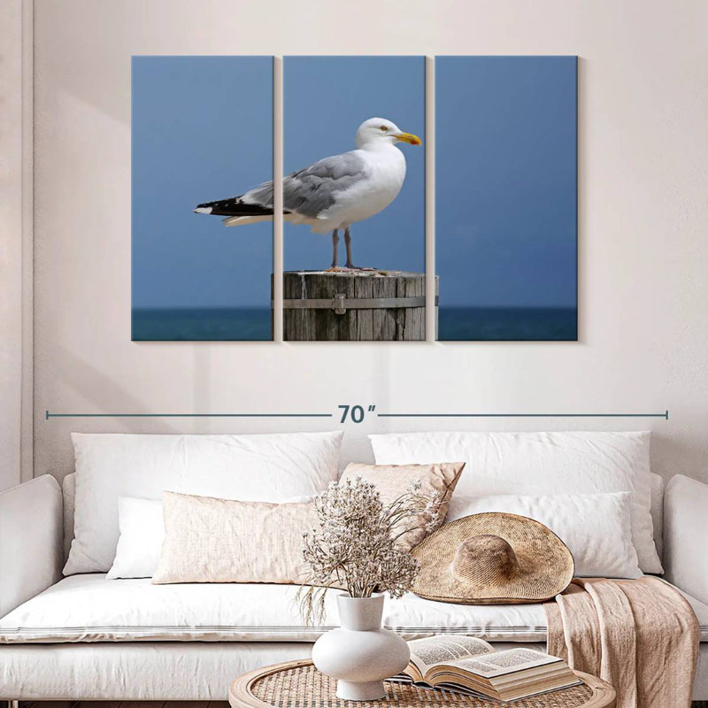 Brampt Seagull On Wood Post, 32" H x 50" W