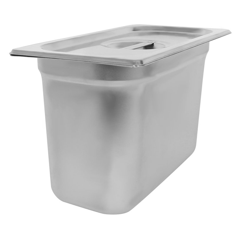 Argon Tableware Stainless Steel Gastronorm Container with Lid - 1/3 200mm - 7.25L