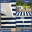 Tapis rayé bleu / blanc tissé à plat à la main Jonathon-89486414