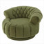 Fauteuil d'appoint pivotant doux vert 360 ° par Chenille, assise rembourrée ronde pour le salon et la chambre à coucher