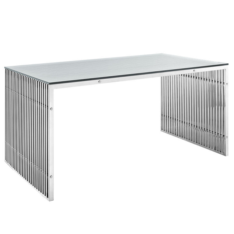 Bureau en acier inoxydable Gridiron