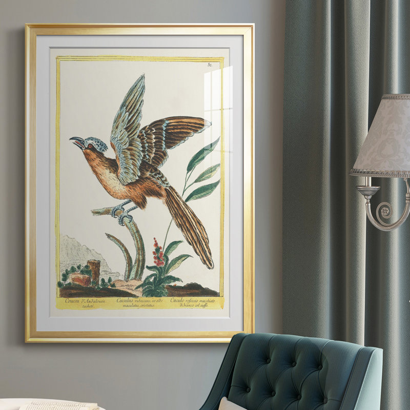 Pastel Birds IV - reproduction de cadre photo, H 30,5 po x l 22,5 po x P 1 po, Or