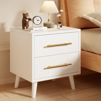 Janitza 2 Drawer 17.7'' W Mid-Century Modern Nightstand with Metal Handles and Tapered Legs