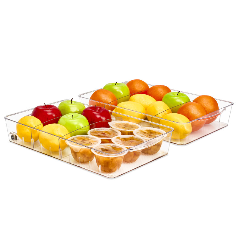 Wide Fridge Organizer on Wheels 2 Pack