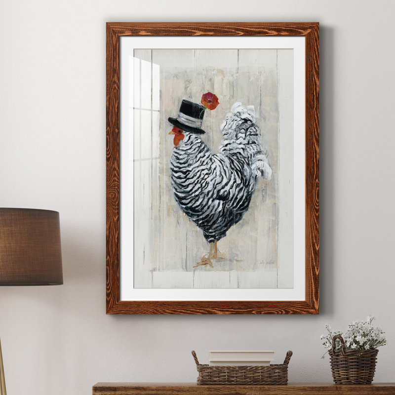 «Sunday Best Rooster», reproduction sur papier encadrée, Érable, H 31 po x l 44 po x P 1 po
