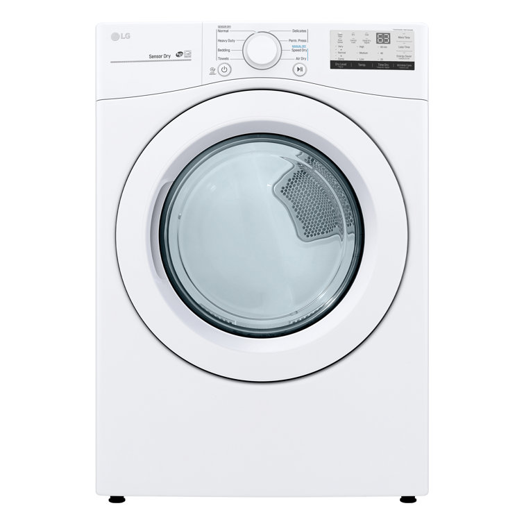 LG 7.4 Cu. Ft. Vented Electric Stackable Dryer with Ultra Large Capacity and Sensor Dry, White.