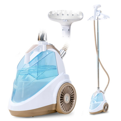 Machine à vapeur de luxe SALAV True & Tidy avec support multifonctionnel, crochets réglables et arrêt automatique en champagne