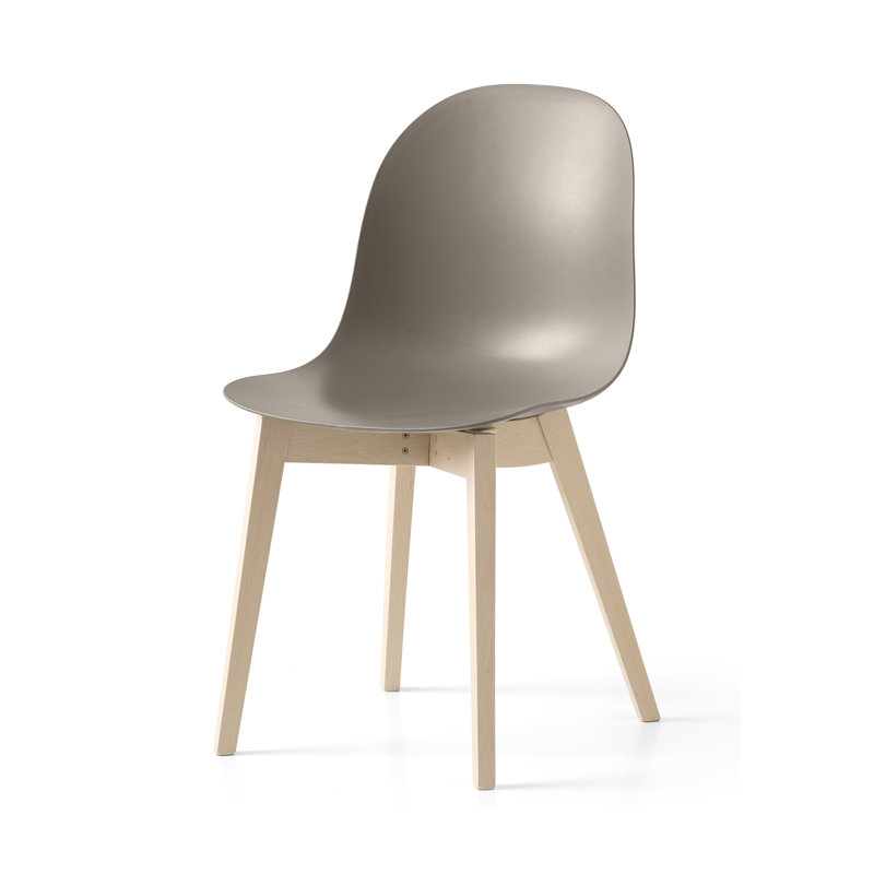 Chaise d'appoint Academy avec structure en bois, Taupe mat, Javellisé