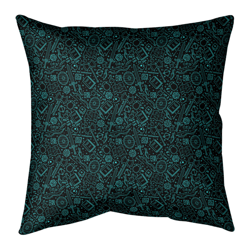 Katelyn Elizabeth Solid Colour Reversible Throw Pillow, 16" H x 16" W, No Fill, Black/Blue