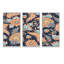 «Orange and Blue Paisley Flowers I», reproduction de cadre flottant 3 pièces sur toile-840346374-840346375