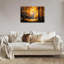 Orange, paysage d'automne 24 po x 36 po, paysage d'automne, cadre mural en bois, orange vif automne, forêt, nature, désert, réalisme, paysage décoratif