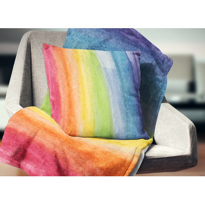 Couleurs fluides de l'arc-en-ciel - coussin abstrait imprimé