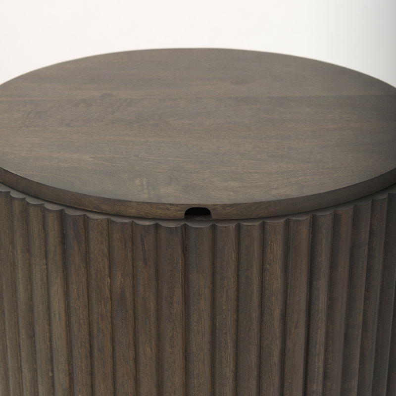 Solid Wood End Table, Dark Brown