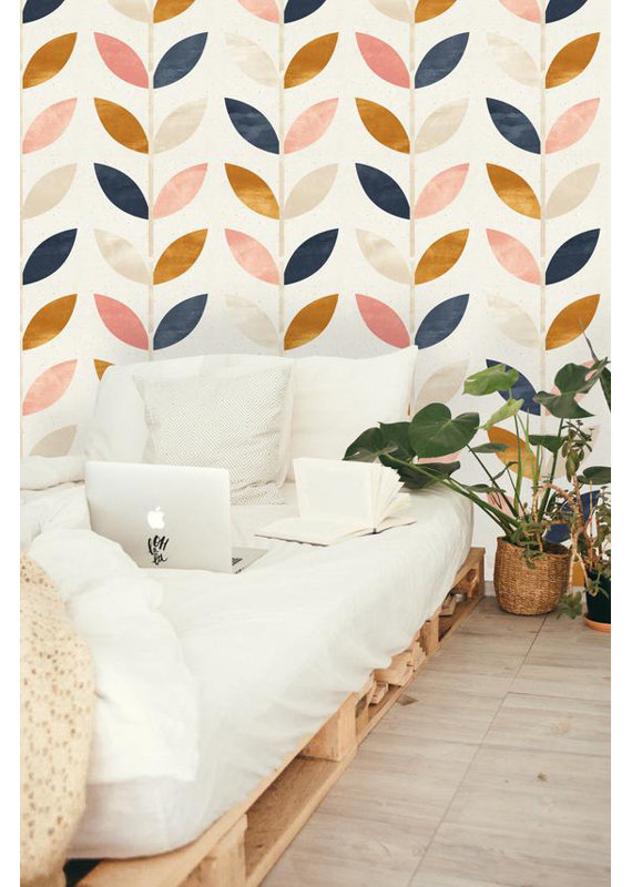 Rouleau de papier peint Boyette USA MADE - style botanique traditionnel, L 120 po x l 25 po