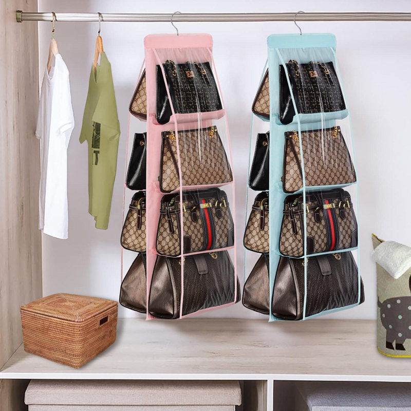 Wall Organizer with Wall Baskets, Light Pink