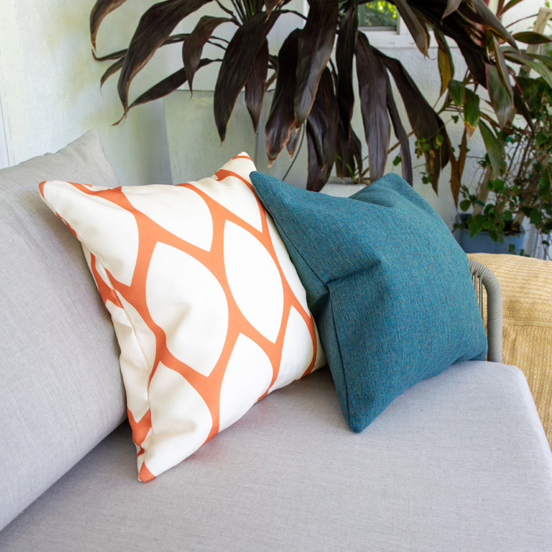 Housse et insert de coussin décoratif en polyester, Orange / beige