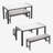 3-Piece  Dining Table Set, Kitchen Table Set with 2 Velvet Dining Benches, Tabletop Marble Finish-158300997