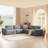 116 In. Square Arm 5-Piece L Shaped Polyester Modular Sectional Sofa In Gray-253498198