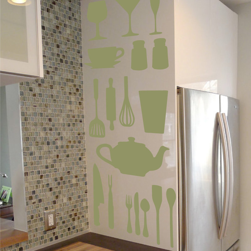 Food & Beverage Non-Wall Damaging Wall Decal, Olive, 51" H x 40" W x 0.01" D