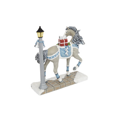 Ornement de traînée de poneys peints, période de Noël dans la ville, cheval 8 po