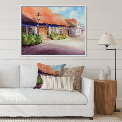 Vieille maison en bois dans un village polonais - peinture sur toile