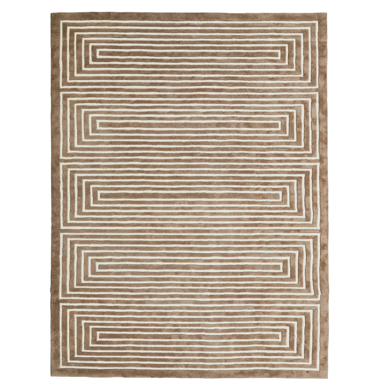 Latitudes Wool Geometric Area Rug in Brown