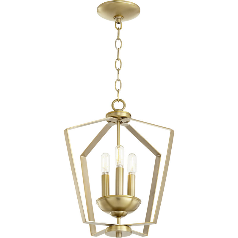 Derrico 3 - Light Lantern Pendant, Aged Brass