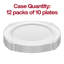 Assiettes à salade rondes jetables en plastique blanc et argenté (19 cm) - 120 assiettes-379979491