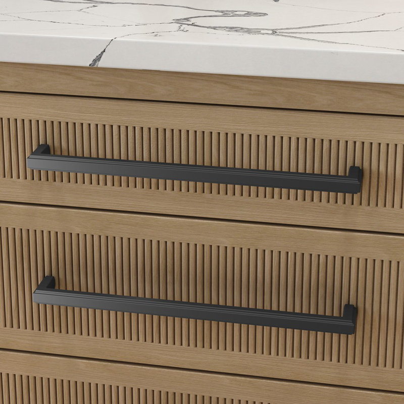 Satin Black Brass Traditional Appliance Pull with Mounting Hardware