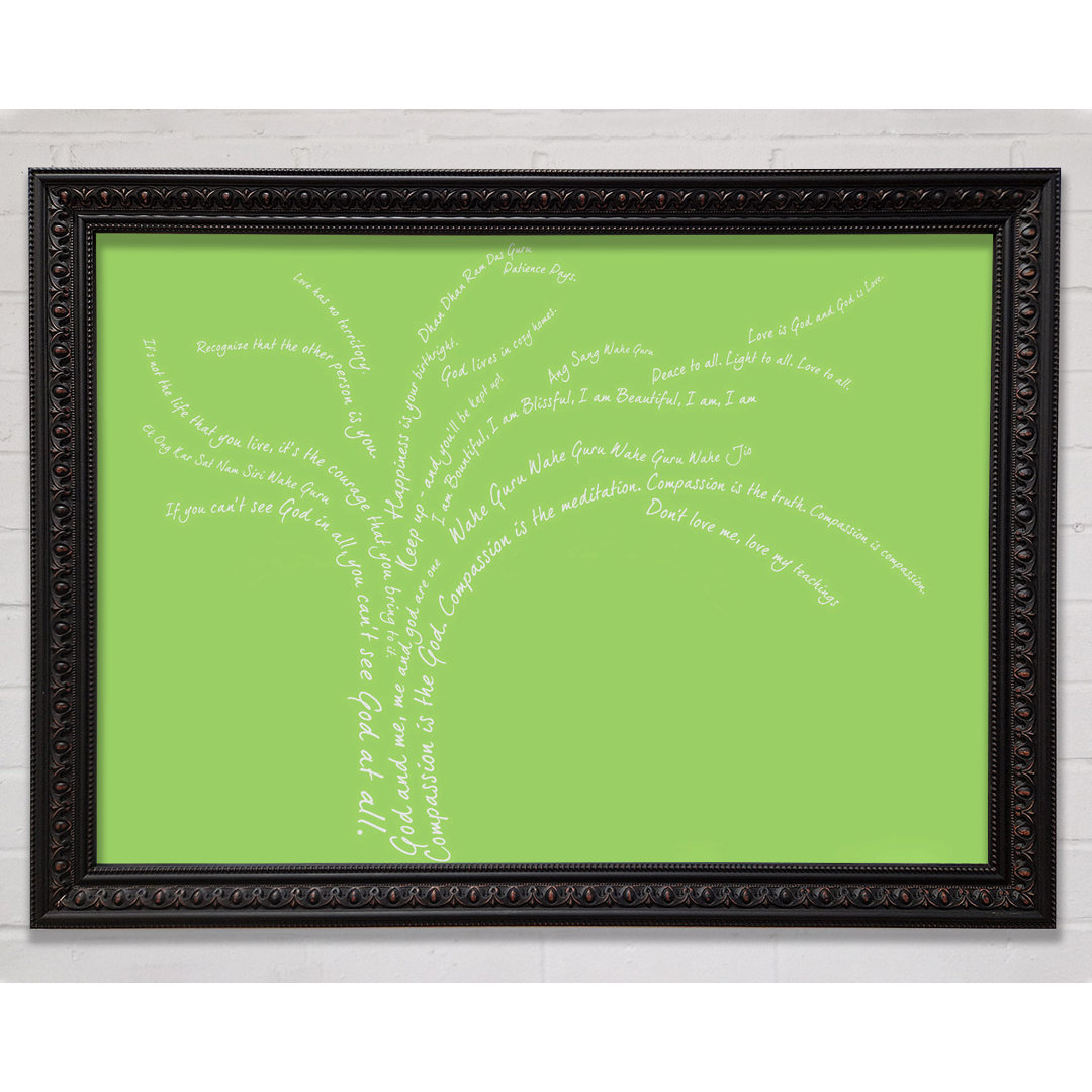 Love Quote The Love Tree Lime Green - Einzelne Bilderrahmen Kunstdrucke