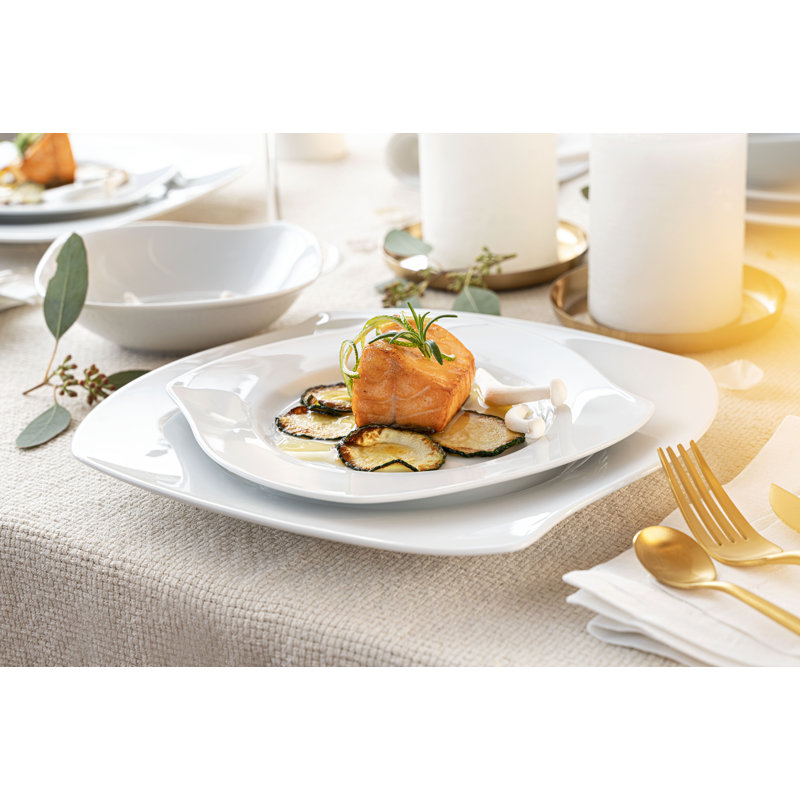 Amolika 16 Piece Porcelain China Dinnerware Set, Service for 4