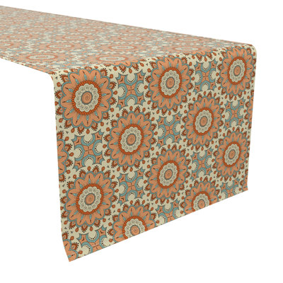 Lawnmount Rectangular Floral Cotton Table Runner