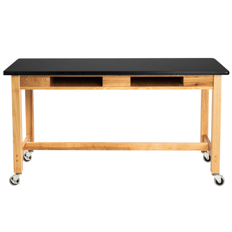 Table de laboratoire en bois et bois, H 30 po x L 72 po x l 24 po