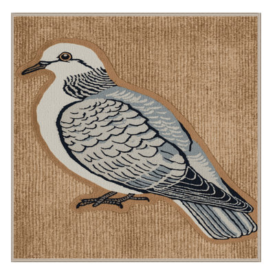 Washable Mourning Dove Birds Area Rug