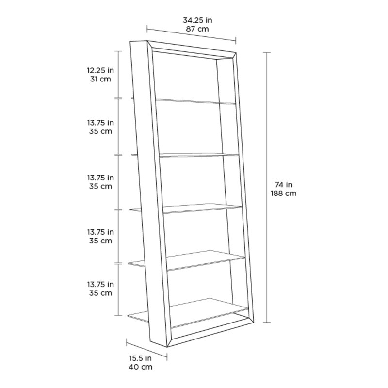 Eileen Blanc 74" H x 34.25 W Ladder Bookcase, Chocolate Stained Walnut
