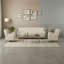 Ensemble de salon 3 pièces, canapé recouvert de lin et 2 fauteuils avec dossier capitonné, pieds en bois d'hévéa-489682699