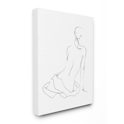 Esquisse de dessin minimaliste féminin par Ethan Harper - reproduction d'art