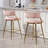 (SET of 2) 26'' Counter height bar stools Corduroy kitchen island counter bar stool with back, base and footrest-1178418945-1178418944