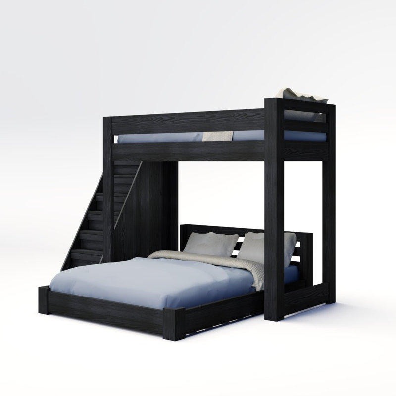 Elevated Kids Storage Bed, Brushed Iron, Full XL/Full XL, Location G