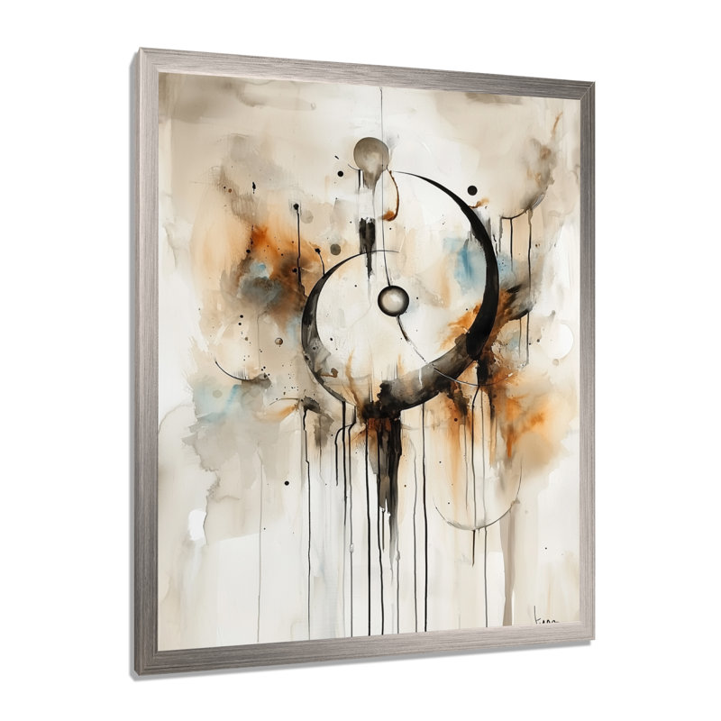 Celestial Balance II - Abstract Geometric Print Wall Art, 40" H x 30" W, Picture Framed Print, Silver