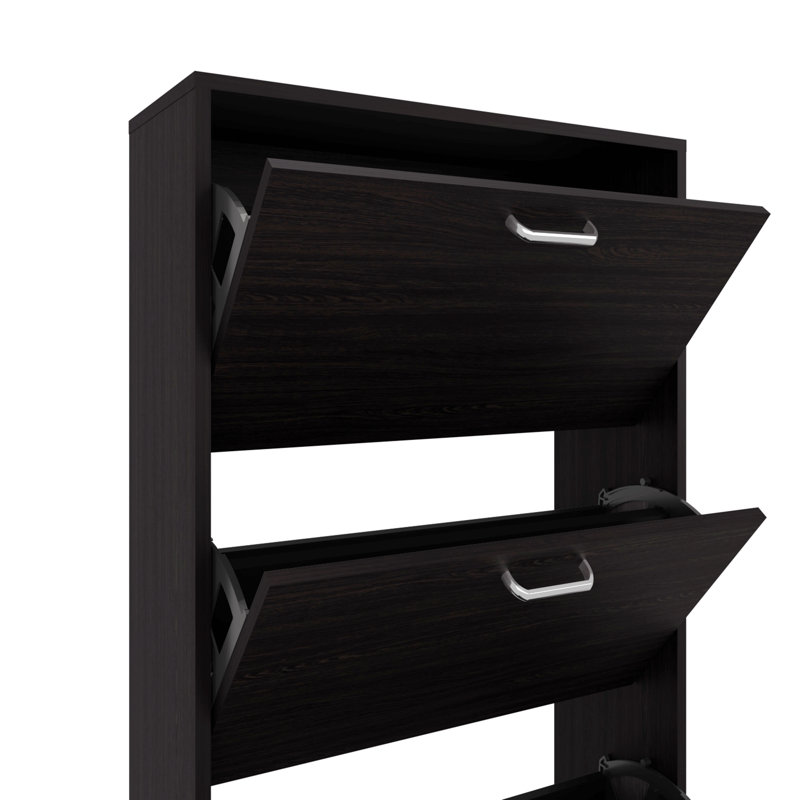 Range-chaussures, 3 portes, 3 tablettes, Noir